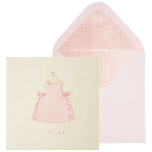 Classic Girl Outfit Congrats Baby Card