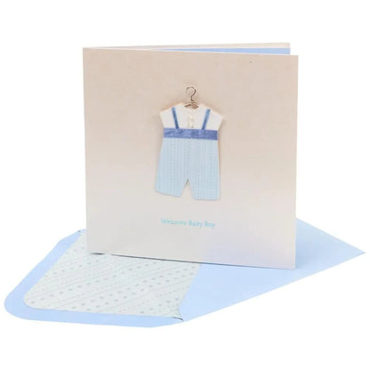 Classic Boy Outfit Congrats Baby Card