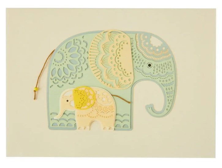 Big & Little Elephant Congrats Baby Card