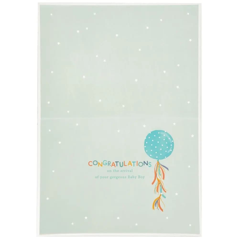 Baby Boy Banners & Balloons Congrats Baby Card