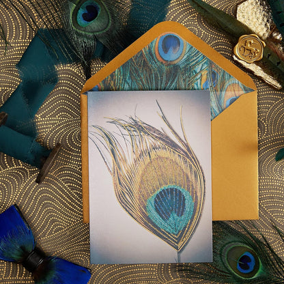 Peacock Feather Blank Card