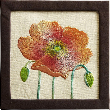 Embroidered Poppy Blank Card