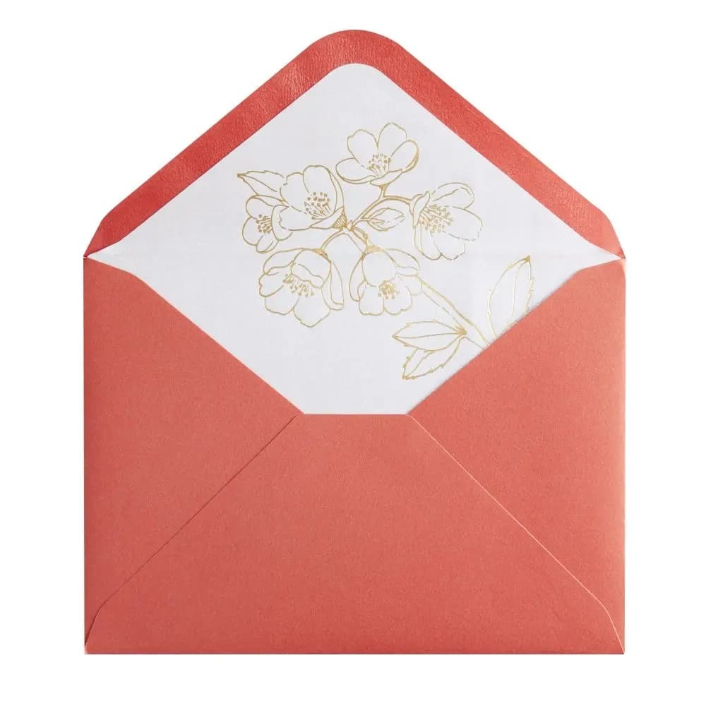 Vellum Quince Branches Blank Card
