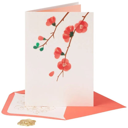 Vellum Quince Branches Blank Card