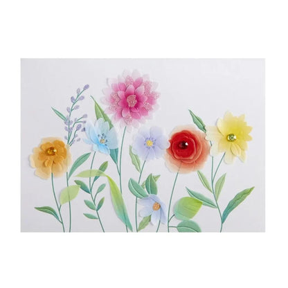 Vellum Growing Flowers Blank Card
