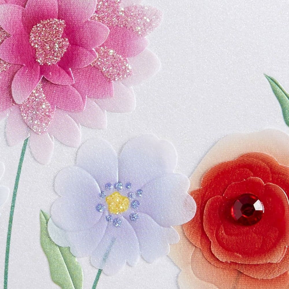 Vellum Growing Flowers Blank Card
