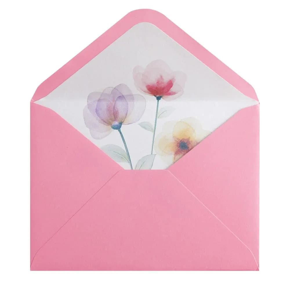 Vellum Growing Flowers Blank Card