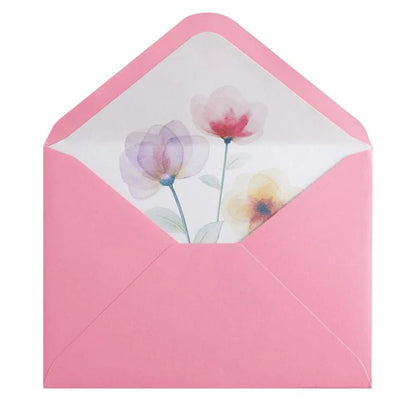 Vellum Growing Flowers Blank Card