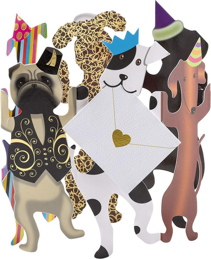 Dogs with Party Hats Blank Card