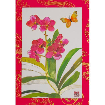 Pink Orchids Blank Card