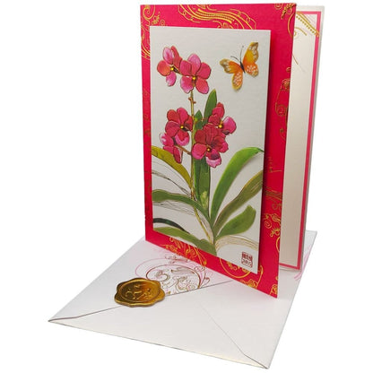 Pink Orchids Blank Card