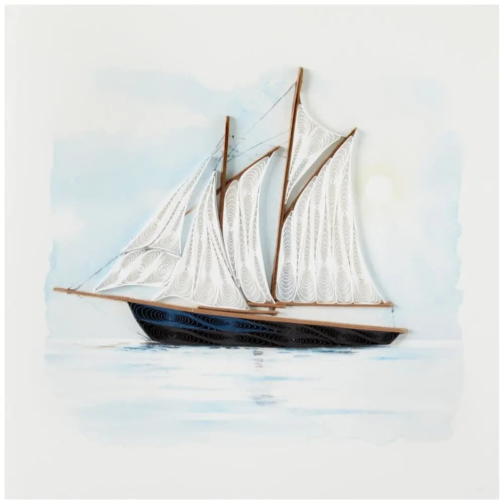 Quilled Sailboat Blank Card