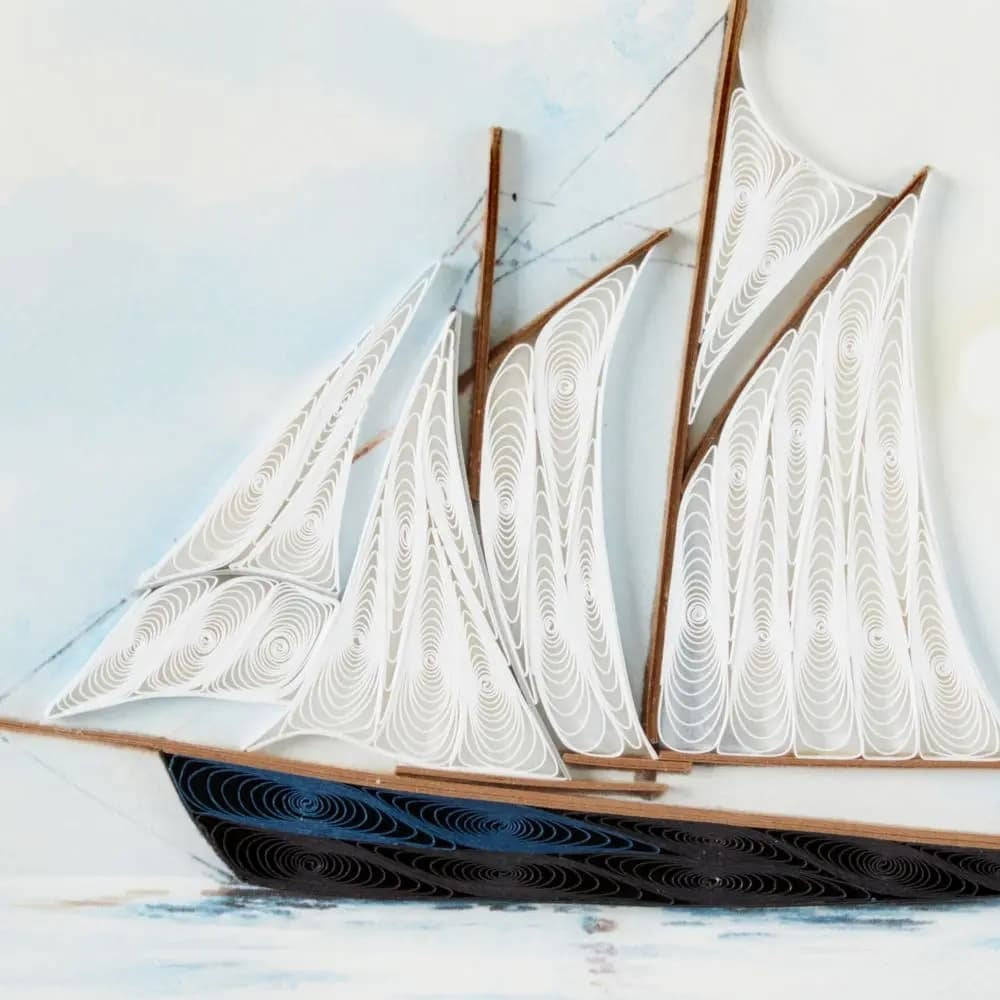 Quilled Sailboat Blank Card