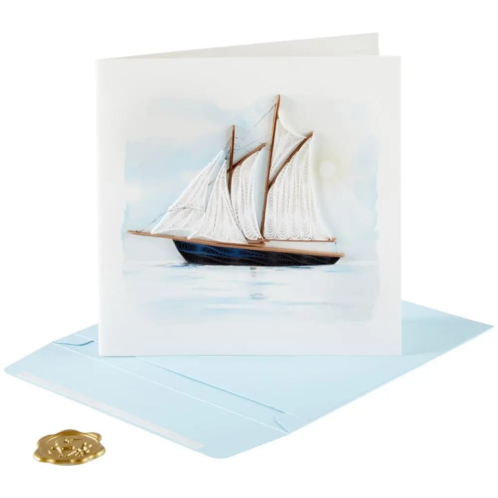 Quilled Sailboat Blank Card