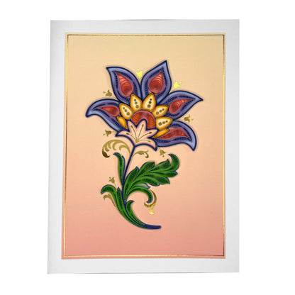 Quilled Jacobean Flower Card Blank Card