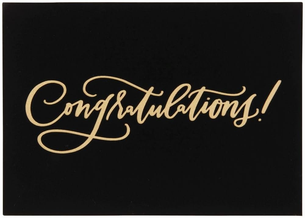 Gold Lettering with Black Flocking Congratulations Card
