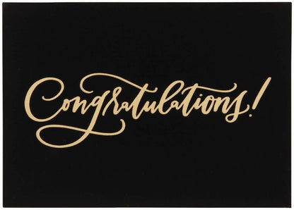 Gold Lettering with Black Flocking Congratulations Card
