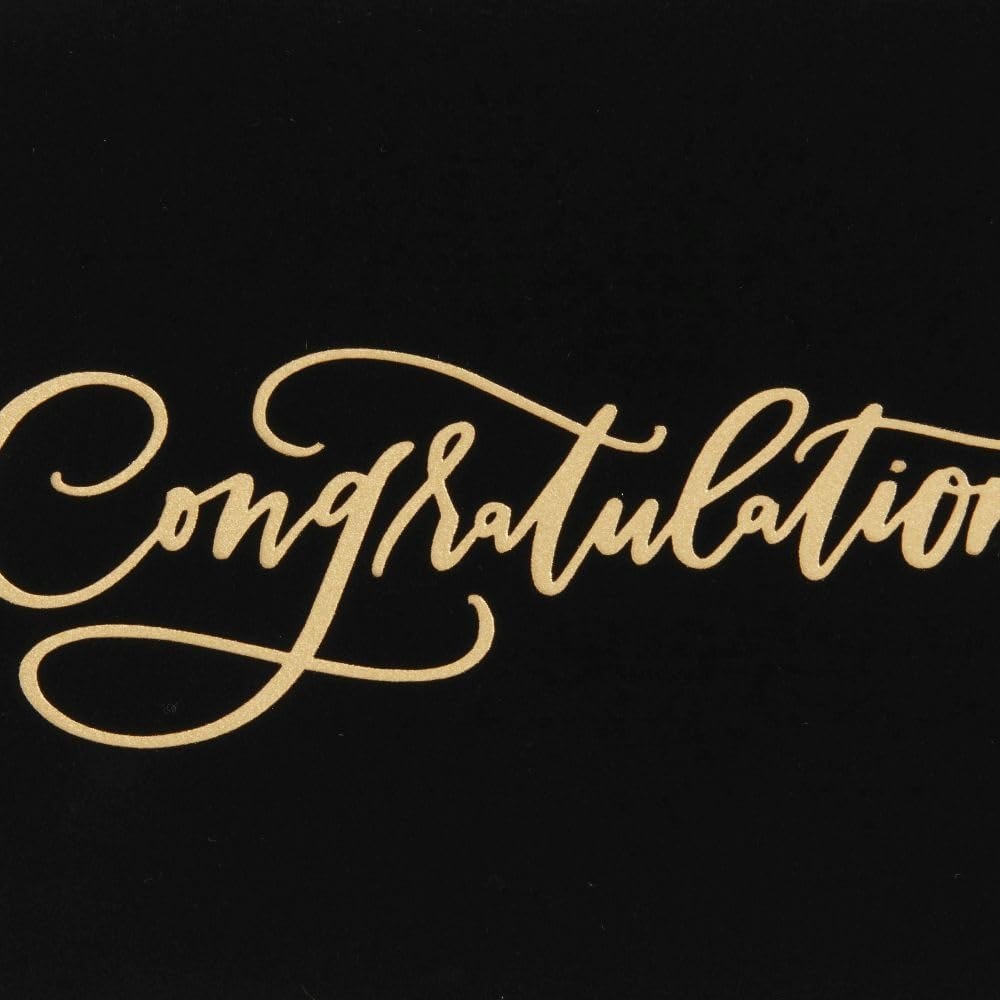 Gold Lettering with Black Flocking Congratulations Card