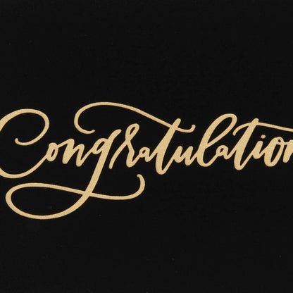 Gold Lettering with Black Flocking Congratulations Card