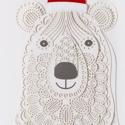 Laser Cut Polar Bear Christmas Card