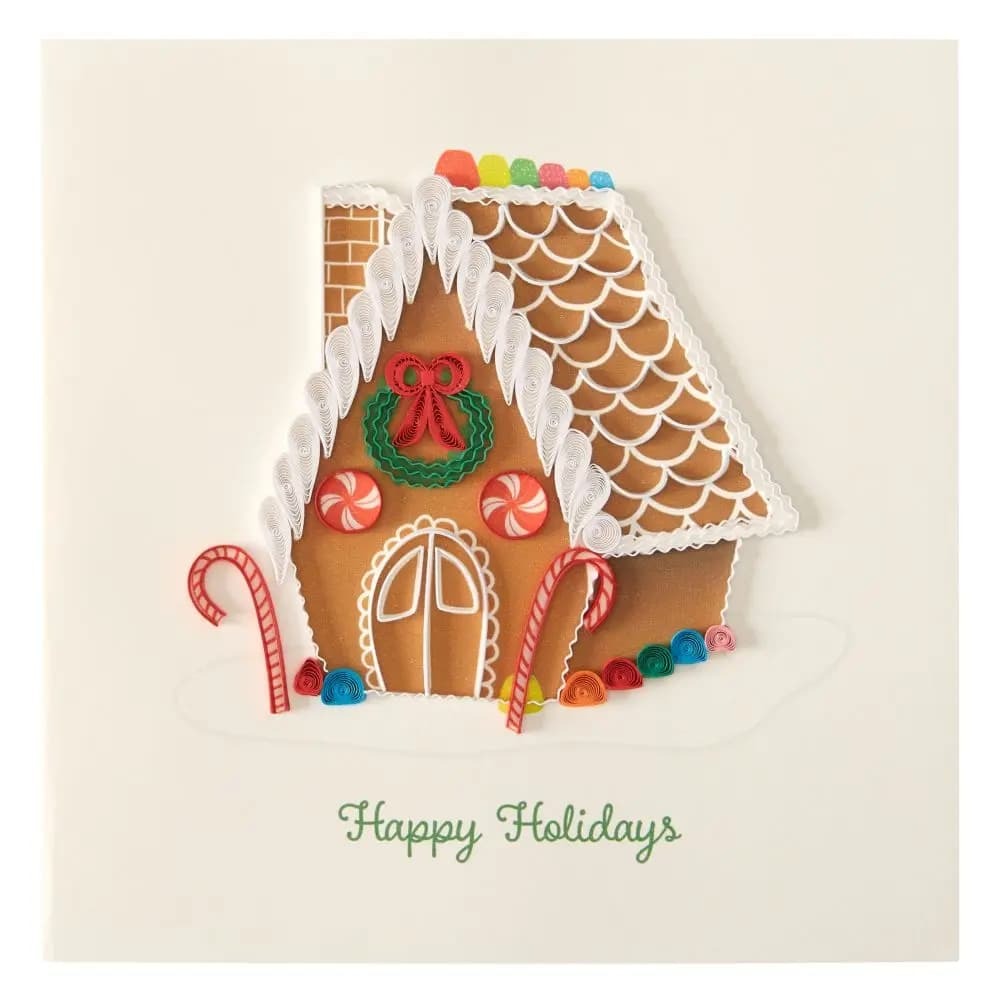 Quilled Gingerbread House Christmas Card