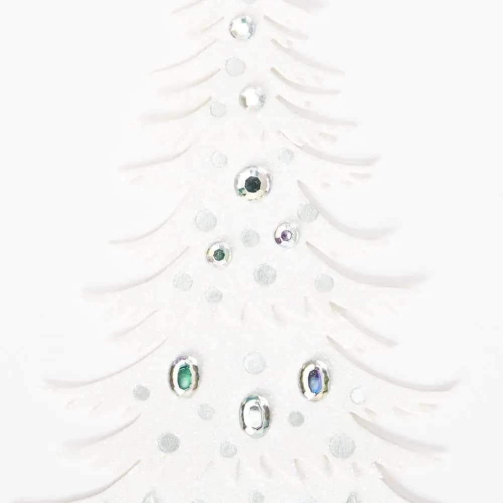 White Gem Tree Christmas Card