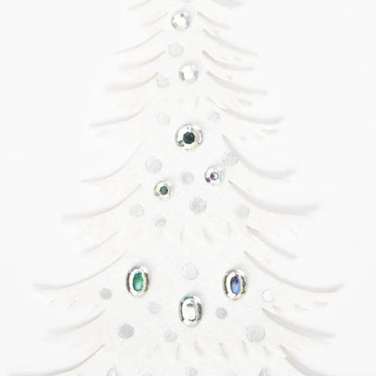 White Gem Tree Christmas Card