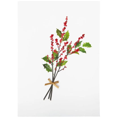 Holly Branch with Berries Christmas Card