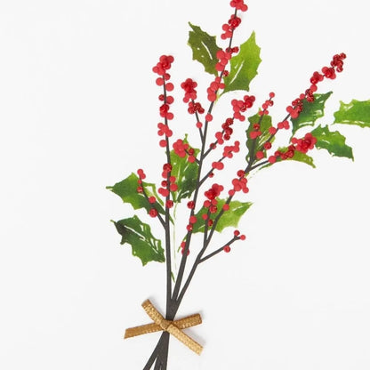 Holly Branch with Berries Christmas Card