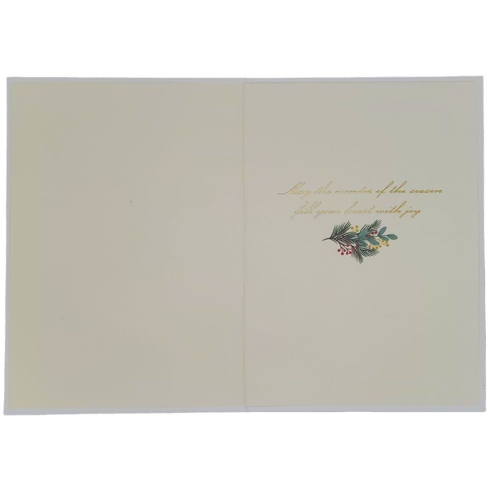 Deer With Foliage Wreath Christmas Card