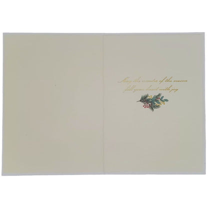 Deer With Foliage Wreath Christmas Card