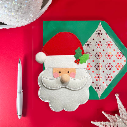 Layered Felt Santa Christmas Card