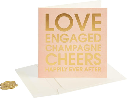 Stacked Words Engagement Wedding Card