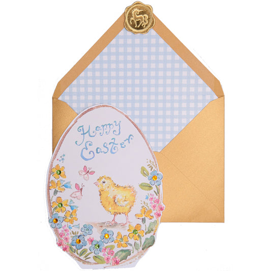 Chick in Egg Shape Easter Card