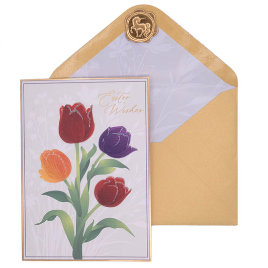 Vellum Tulips Paper Sculpture Easter Card