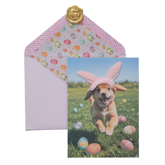 Puppy in Bunny Ears Easter Card
