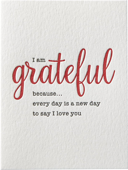 Grateful I Love You Romance Card
