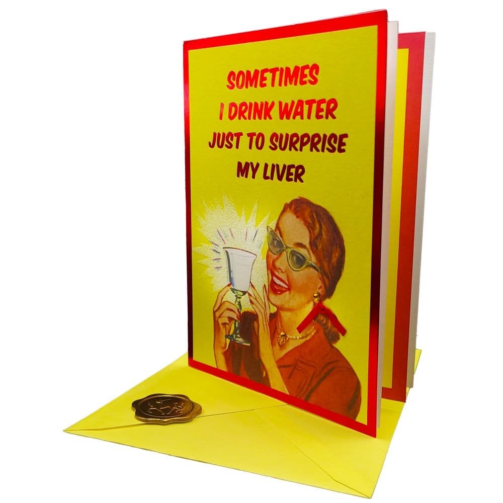 Vintage Woman with Glass of Water Friendship Card