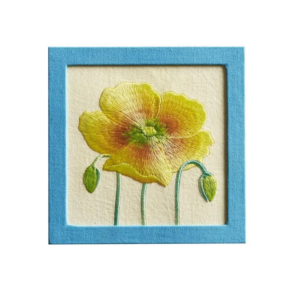 Yellow Embroidered Flower Get Well Card
