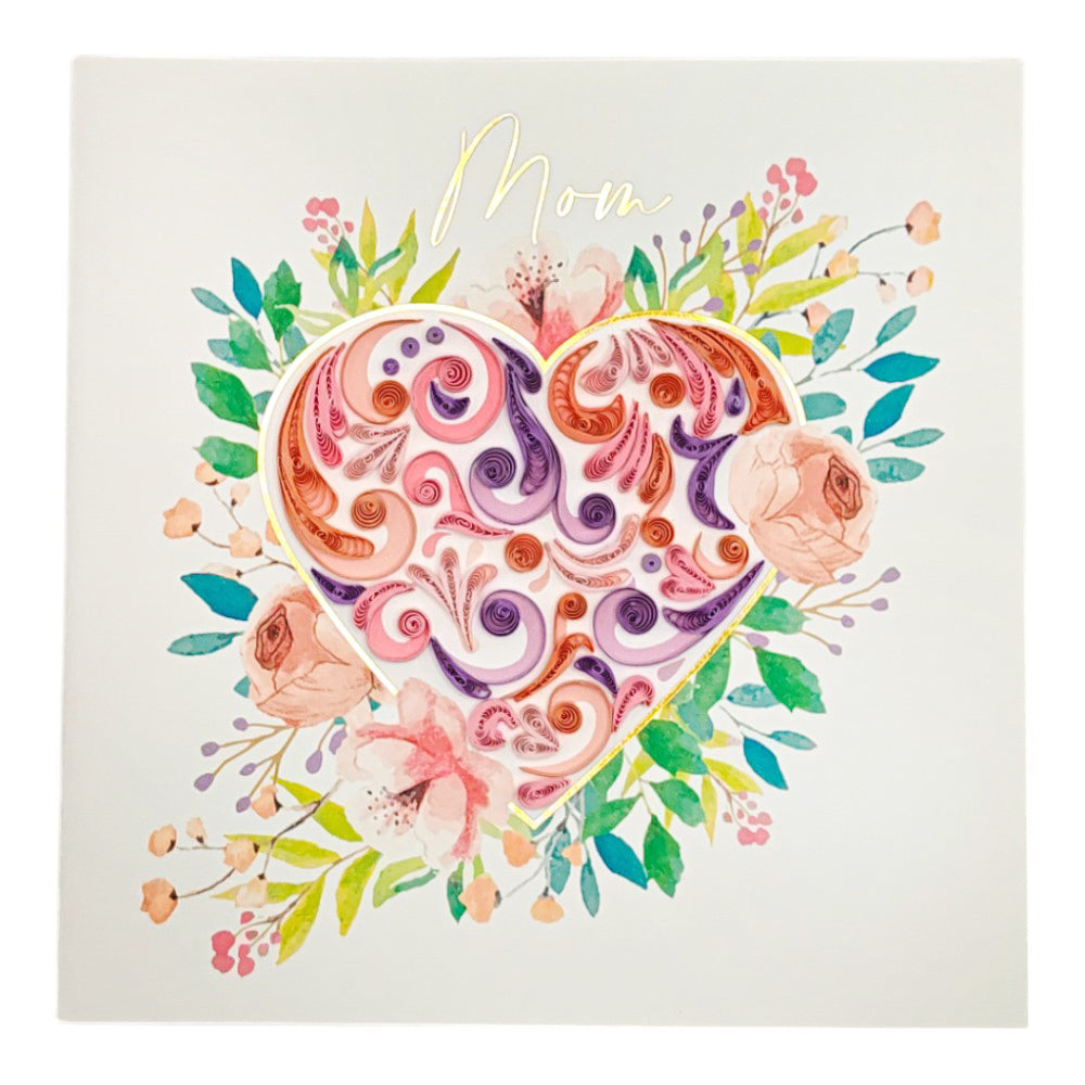 Quilled Damask Mother's Day Card