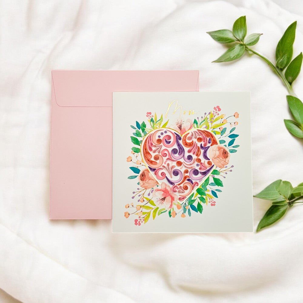 Quilled Damask Mother's Day Card