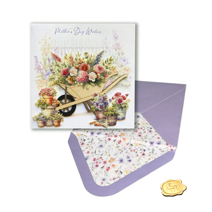 Handmade Flowers and Wheelbarrow Mother's Day Card