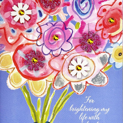 Bouquet and Lettering Thank You Card