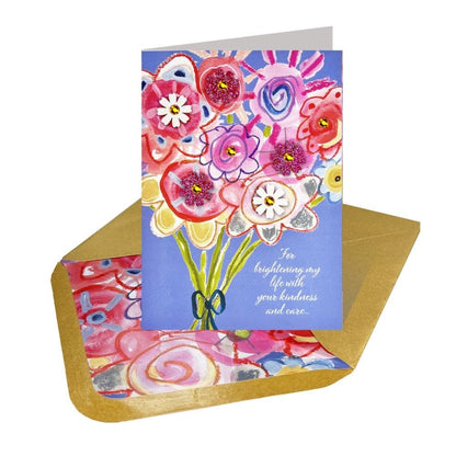 Bouquet and Lettering Thank You Card