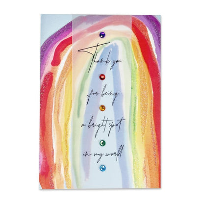 Rainbow and Lettering Thank You Card