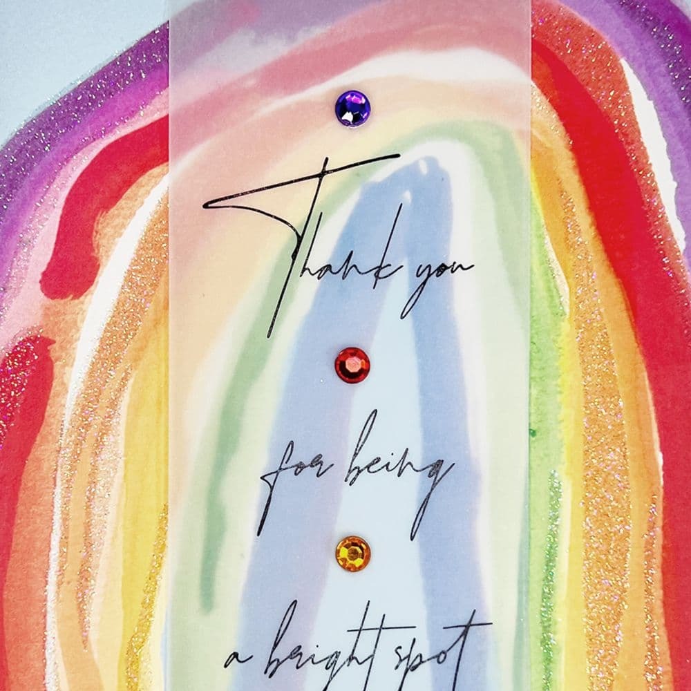 Rainbow and Lettering Thank You Card