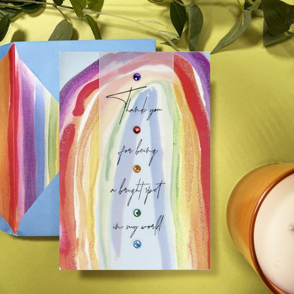 Rainbow and Lettering Thank You Card
