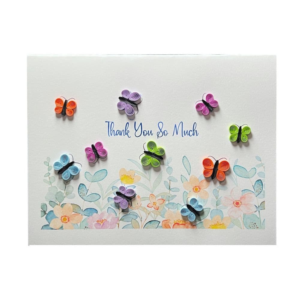 Quilled Butterflies Thank You Card