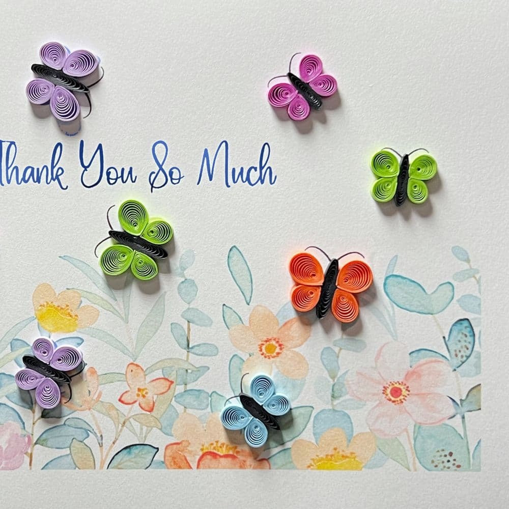 Quilled Butterflies Thank You Card