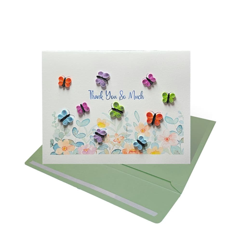 Quilled Butterflies Thank You Card